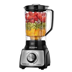 Liquidificador Turbo Mondial Preto e Inox 1100W L-1100 BI