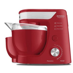 Batedeira Planetária Mondial Vermelho e Inox 700W BP-01P-R