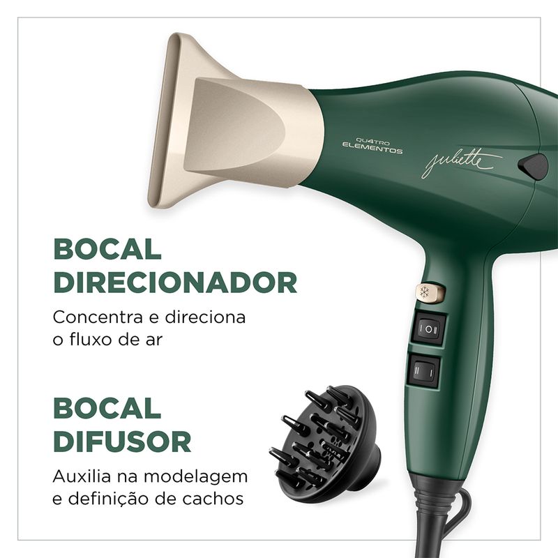 Secador de Cabelo Articulavel Dois Jatos Silencioso 2000W Salao Casa  Cabeleireiro Beleza Bivolt