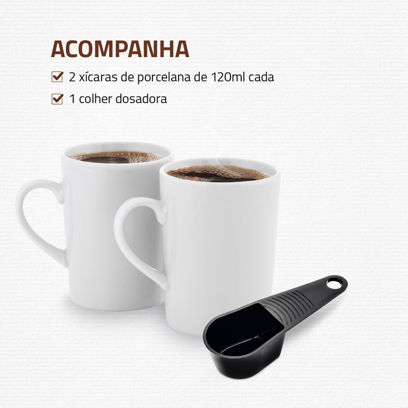 Cafeteira Mondial 2 xícaras Smart Coffee C-42-2X-BI