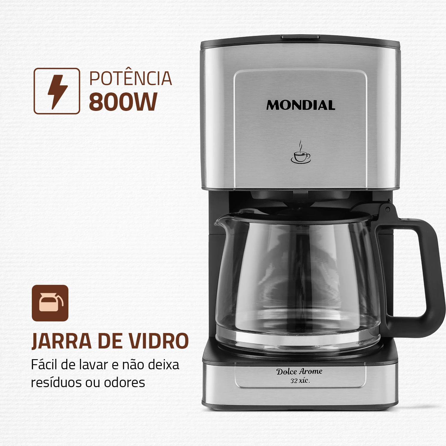 Cafeteira Elétrica Mondial 220V Preto/Inox C-44-32X-SI