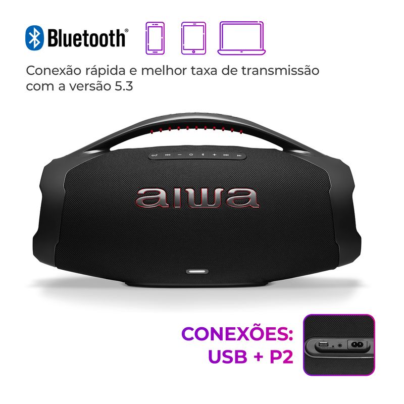 Caixa De Som Boombox AIWA - AWS-BBS-01B