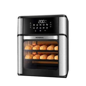 Fritadeira Air Fryer Forno Oven 12L Mondial Preto e Inox 2000W AFO-12L-BI